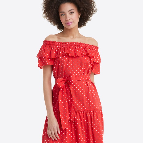 Draper James Sawyer Dress in Red Polka Dot XL - Picture 2 of 3